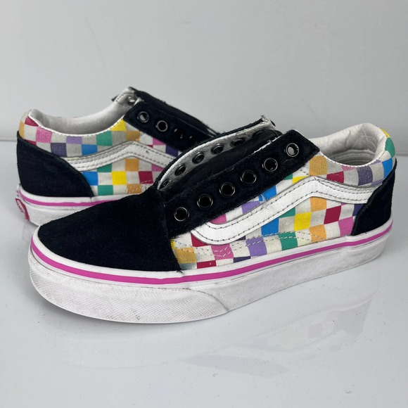Vans Other - Vans Old Skool (Checker) Rainbow/White Youth Size 2
